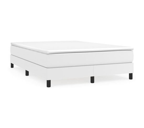 Lit Adulte Contemporain - Lit Double Cadre De Lit Blanc 140x190 Cm Similicuir