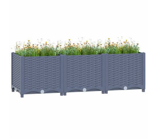 Jardinière Bac À Fleurs - 120x40x38 Cm Polypropylène