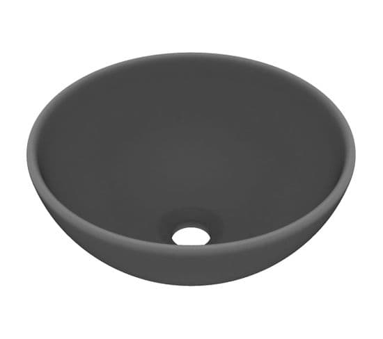 Lavabo À Poser Vasque Salle De Bain - Rond De Luxe De Salle Gris Foncé Mat 32,5x14cm Céramique