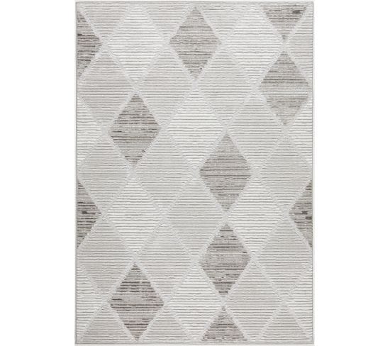 Tapis Intérieur Extérieur Petits Losanges Gris Loopin 200x280