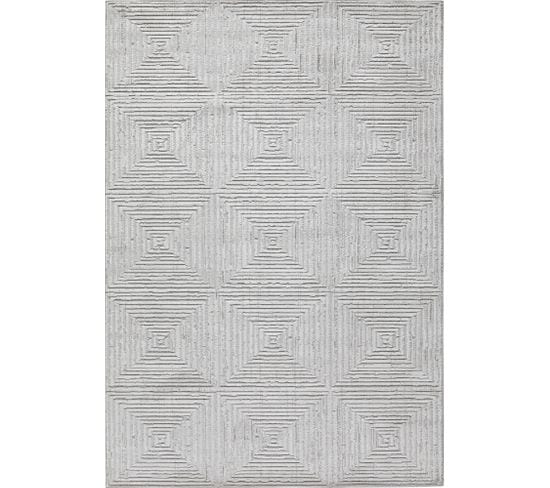 Tapis Intérieur Extérieur Motif Damier Gris Loopin 200x280