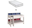 Ensemble LIT superposé CLEO blanc + Matelas ADEONA  2x90X200 cm