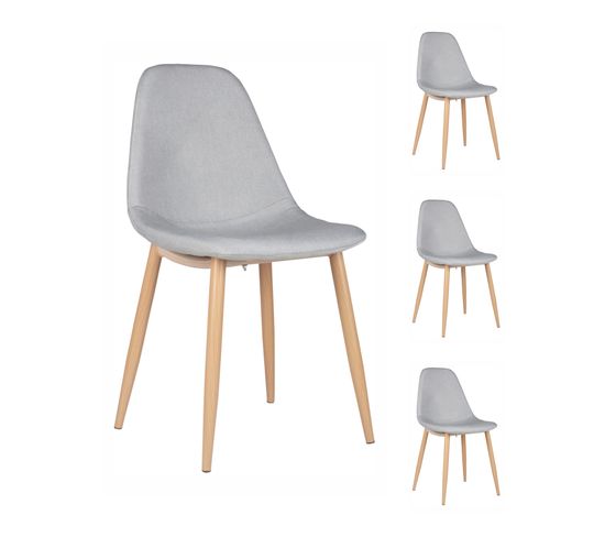 Lot de 4 chaises "LYNETTE" Grise pour le prix de 3