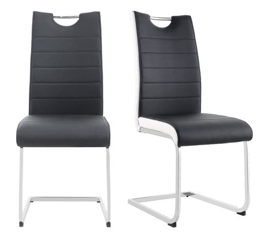 Lot de 2 chaises noires et blanches TWIZY