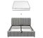 Ensemble LIT AVIA avec sommier en velours gris + Matelas ADEONA  140X190CM