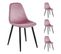 Lot de 4 chaises LYNETTE velours rose