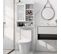 Meuble Wc Au-dessus De Toilettes Avec Porte Vitrée Coulissante, 63 X 29 X 170 Cm, Blanc