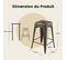 Lot De 4 Tabouret De Bar Empilable,charge 150kg, Pour Salle à Manger, Cuisine(gris Industriel)