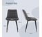 Lot De 2 Chaises De Salle à Manger En Velours, Chaise Rembourrée Scandinave , Salon, Chambre, Gris