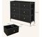 Commode Chambre, Commode Chambre Adulte 6 Tiroirs En Cuir Pu Et Tissu Pliable, Noir (6 Tiroirs)