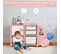 Meuble De Rangement Jouets Pour Enfant En Forme Camion Avec 2 Bac Et 2 Tiroirs, 110x32x66cm, Rose