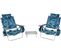 Lot De 2 Chaises De Plage Pliante Avec Table Enroulable En Aluminium, Charge Max 136 Kg(jaune+bleu)