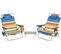 Lot De 2 Chaises De Plage Pliante Avec Table Enroulable En Aluminium, Charge Max 136 Kg(calicot)