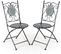 Lot De 2 Chaises De Jardin En Mosaïque Cadre En Métal, Chaises De Bistro Pliante Charge 150 Kg