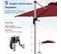 Parasol Déporté Φ339cm, Parasol De Jardin Rond Avec Base En Croix, Parasol Inclinable (rouge)