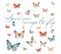 Stickers - Papillons Avec Textes - Hauteur 22,9 Cm