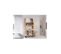 Armoire Placard Convertible En Bureau Et Table 175x80x32cm « Homi- Chêne Foncé / Blanc Brillant »