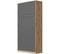 Armoire Lit Escamotable 90x200 cm Vertical Mural Supérieur Chêne Sauvage/anthracite