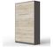 Armoire Lit Escamotable 120x200 cm Vertical Mural Supérieur Anthracite/chêne Sonoma