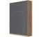 Armoire Lit Escamotable 140x200 cm Mural Supérieur Vertical Chêne Sauvage/anthracite