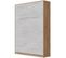 Armoire Lit Escamotable 140x200 cm Mural Supérieur Vertical Chêne Sauvage/béton