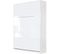 Armoire Lit Escamotable 140x200 cm Mural Supérieur Vertical Blanc/blanc Brillant