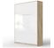 Armoire Lit Escamotable 140x200 cm Mural Supérieur Vertical Chêne Sonoma/blanc Brillant