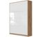 Armoire Lit Escamotable 140x200 cm Mural Supérieur Vertical Chêne Sauvage/blanc Brillant