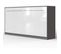 Armoire Lit Escamotable 90x200 cm Supérieur Horizontal Mural Anthracite/blanc Brillant