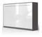 Armoire Lit Escamotable 120x200 cm Supérieur Horizontal Mural Anthracite/blanc Brillant