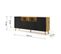 Buffet Rangement Luxi-4d 195x42x80 cm Noir Mat Fraisé /chêne Artisan Buffet Design Moderne