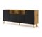 Buffet Rangement Luxi-4d 195x42x80 cm Noir Mat Fraisé /chêne Artisan Buffet Design Moderne