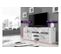 Meuble TV Jive Blanc à LED 145 Cm Avec 2 Portes Laquées
