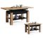 Table Basse Actoria Noir Bois Relevable Et Extensible Jusqu' 150 Cm