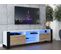 Meuble Tv 200 Cm Lovy Led Blanc Mat Et Porte Chêne - Style Industriel