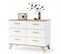 Bergen Buffet Scandinave 100 Cm Sur Pieds Bois Et Blanc 6 Tiroirs