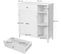 Armoire De Salle De Bain avec tiroir, 3 Compartiments Ouverts, 2 Portes, 75 x 30 x 80 cm, Blanc Mat