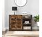 Buffet, Avec Placard 2 Portes, 110 X 33 X 75 Cm, Style Industriel, Marron Rustique Et Noir