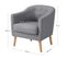 Fauteuil En Tissu, Charge Statique Max. 110 Kg, Pieds En Bois Massif, Gris