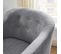 Fauteuil En Tissu, Charge Statique Max. 110 Kg, Pieds En Bois Massif, Gris