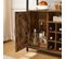 Buffet, Placard 2 Portes, 100 X 35 X 81,4 Cm, Style Industriel, Marron Rustique Et Noir