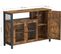 Buffet Avec Placard 3 Portes, 110 X 33 X 75 Cm, Style Industriel, Marron Rustique Et Noir