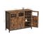 Buffet, Avec Placard 3 Portes, Cadre En Acier, Style Industriel, Marron Rustique Et Noir