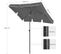 Parasol Rectangulaire 1,8 X 1,25 M, Protection Upf 50+, Ombrelle, Terrasse, Gris