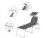 Chaise Longue, Charge 150 Kg, Avec Dossier Et Parasol Inclinables, Pliable, Pour Jardin, Gris