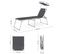 Chaise Longue, Charge 150 Kg, Avec Dossier Et Parasol Inclinables, Pliable, Pour Jardin, Gris