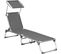 Chaise Longue, Avec Dossiers Et Parasol Inclinables, Pliable, Léger, Charge 150 Kg, Gris Anthracite