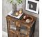 Buffet Avec Porte Coulissante, Imitation Grange, 70 x 30 x 80 cm, Style Industriel, Marron Rustique