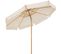 Parasol 3 M, Ombrelle Octogonal, Protection Solaire, Anti-uv, Mât Et Baleines En Bois, Beige