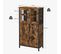 Buffet de cuisine, Cadre En Acier, 60 x 30 x 108 cm, Style Industriel, Marron Rustique Et Noir